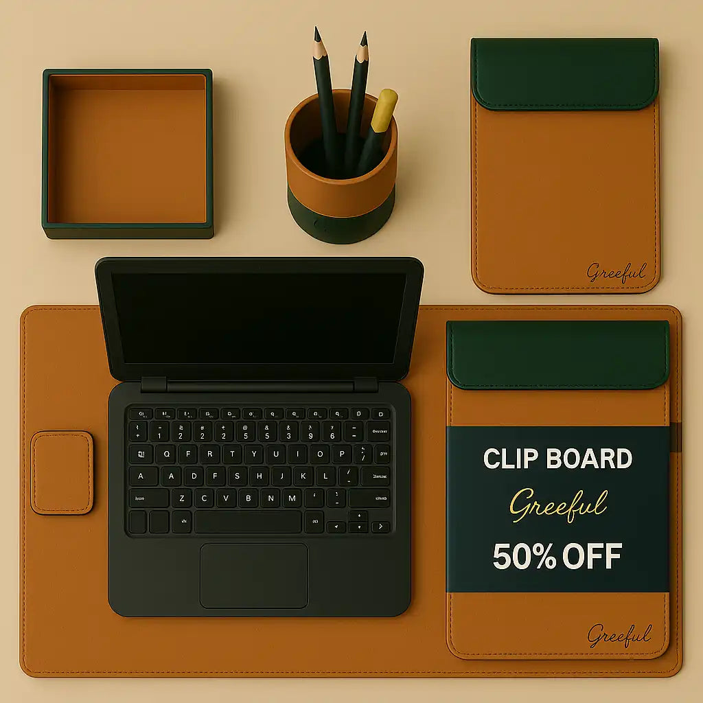 Leather desk accessories