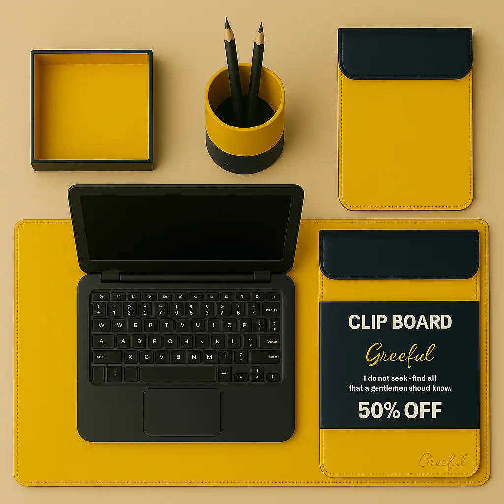 Leather desk accessories