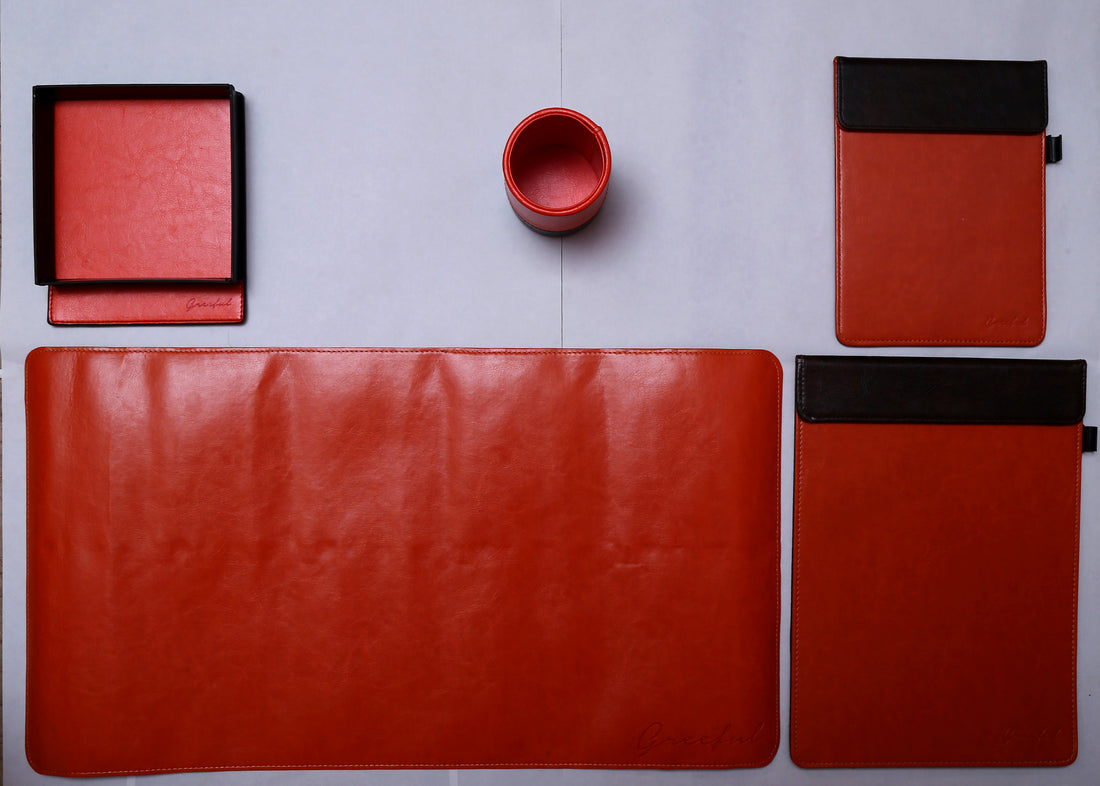 leather desk accessories
